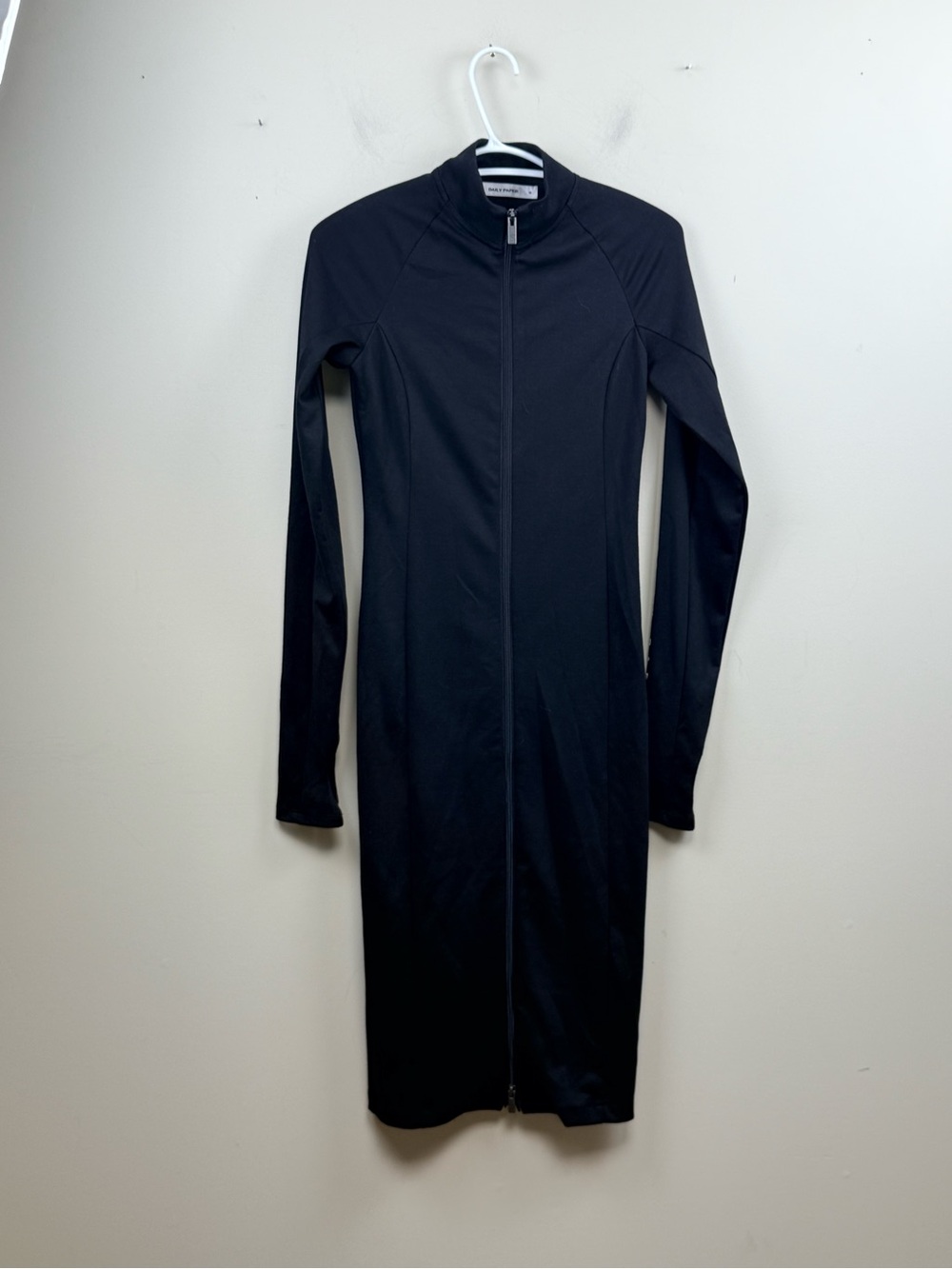 DAILY PAPER black zip up front long sleeve dress medium